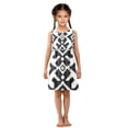 Black Symmetrical Abstract Patterns Sleeveless Dress A-Line One-Piece ...