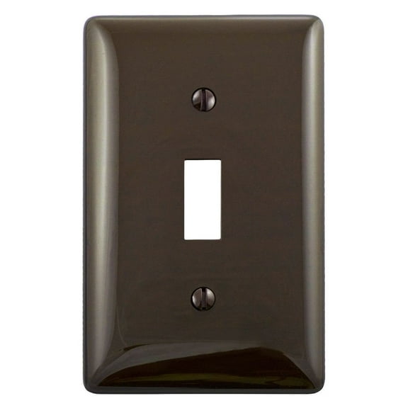 Hubbell NPJ1 Brown Nylon Mid-Size Single Gang Toggle Switch Wall Plate