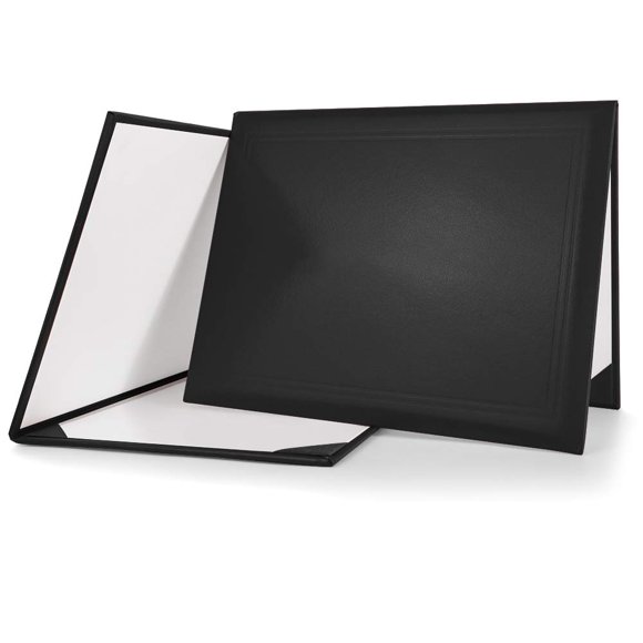 GraduaciónMall 8.5"x11"" suave acolchado diploma cubierta certificado titular negro 1 paquete