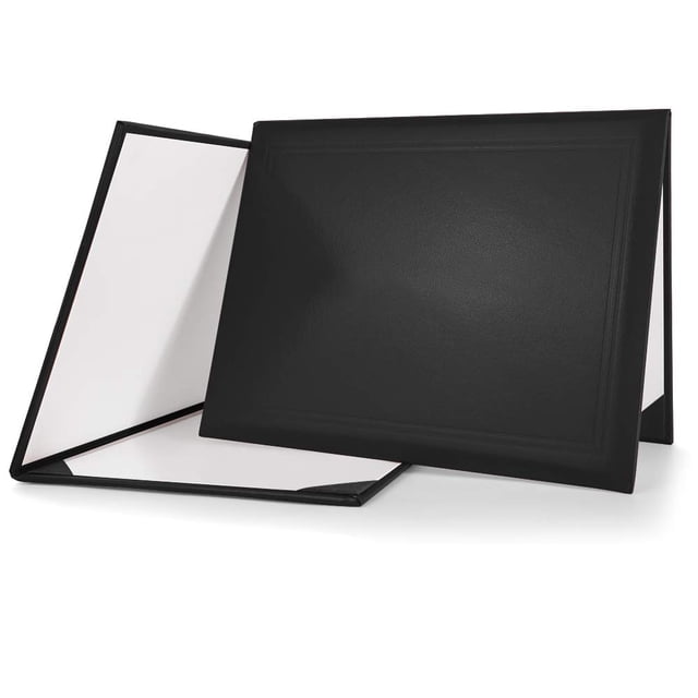 GraduaciónMall 8.5"x11"" suave acolchado diploma cubierta certificado titular negro 1 paquete