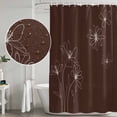 thumbnail image 4 of Brown Floral Shower Curtain Set - Extra Long 72" x 96" Washable Bathtub Curtain with 12 Hooks, Spring Flower Waterproof Fabric Stall Shower Curtains for Bathroom/Bathtub Décor, 4 of 6