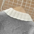 thumbnail image 4 of Conjuntos de blusas y camisas de cuello redondo y manga larga Cárdigan de lazo para niña Conjunto de suéter de punto Cárdigan para niña Conjunto de dos piezas Top y falda Top de poliéster para niños, 4 of 7