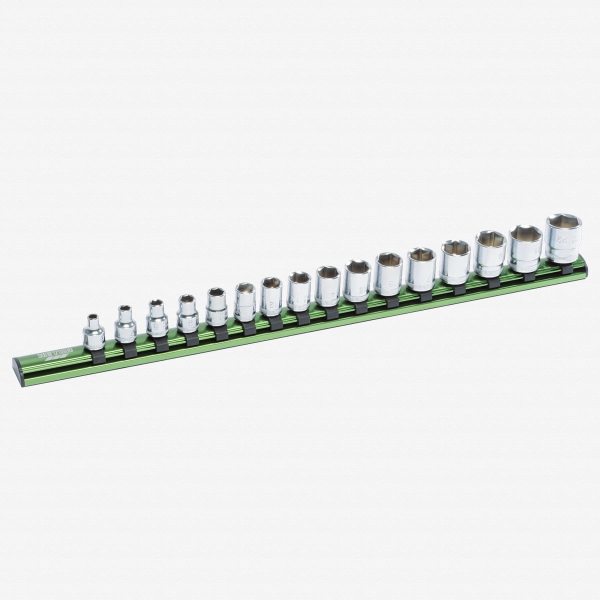 Heyco Metric Socket Set on Aluminum Rail 12 point 3/8" Drive, 16