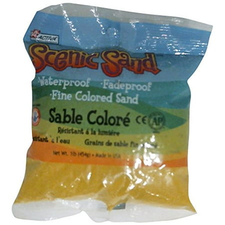 Scenic Sand, 1-Pound, Bright Yellow, Fun, fascinating and easy to work with, ACTIVA Scenic Sand is the industry leading and best-selling colored sand available By Activa From