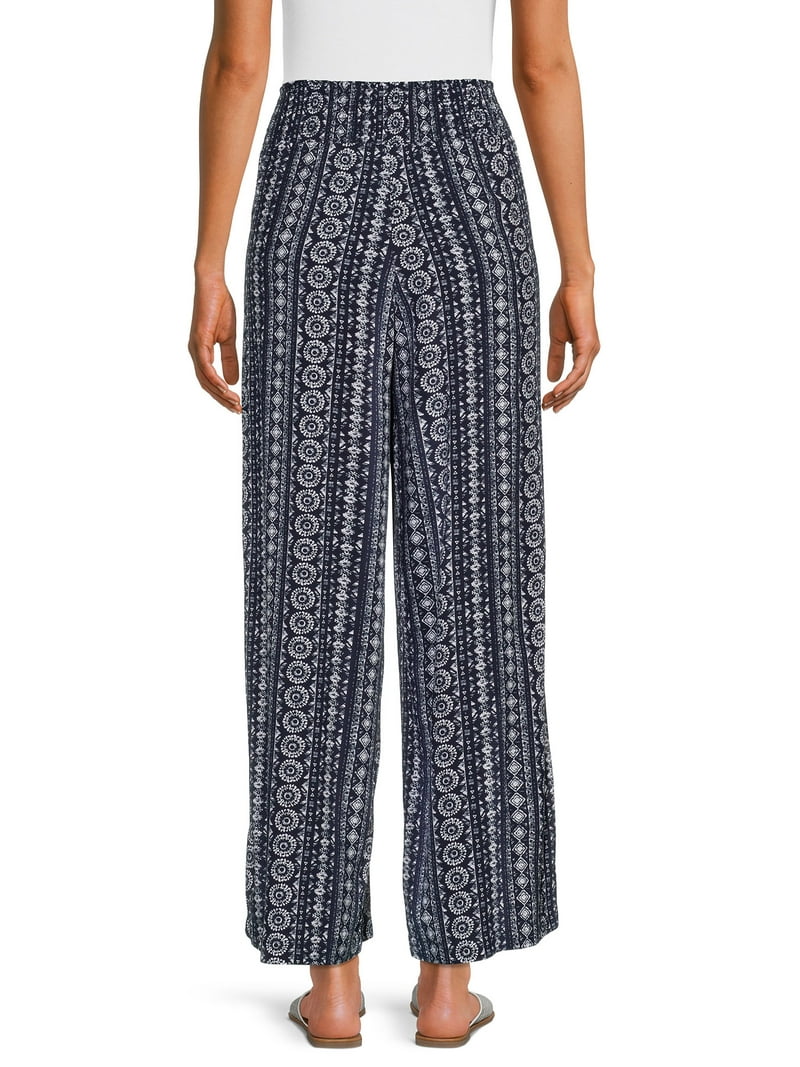 No Boundaries Juniors Wide Leg Pants with Smocked Waist