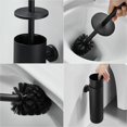 thumbnail image 4 of Portaescobillas de baño de acero inoxidable para montaje en pared y juego de escobillas de baño, 4 of 5
