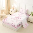 thumbnail image 2 of Manfei Ribbon Bow Knot Personalized Initial L Twin Sheet Sets 3pcs for Girls Women,Kids Teens Pink Bow Shabby Chic Bedding,Lightweight Room Decor, 2 of 5