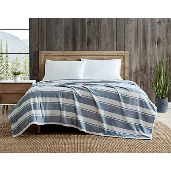Eddie Bauer Home | Ultra-Plush Collection | Blanket-Super Soft & Cozy, Lightweight, Seasons, King, Stones Throw Stripe