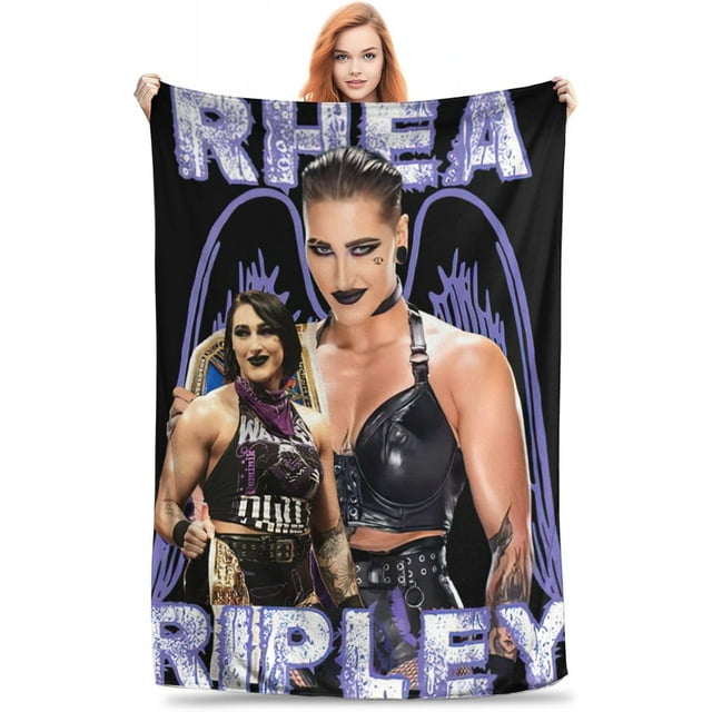 Rhea Wrestler Ripley Throw Blanket Lightweight Air Conditioner Blanket King Size Blankets for All Seasons Funny Blankets for Office for Running 40"x30"