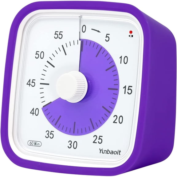 Visual Timer with Protective Case, Rainbow Disk 60 Minute Countdown Timer for Kids and Adults, Silent Time Management Tool
