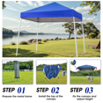 thumbnail image 5 of Gaildon Canopy Tent, 10X10 FT Pop Up Canopy Outdoor Instant Tent Slant Legs with Carrying Bag, Portable Gazebo Shelter for Patio Deck Garden and Beach - 8X8 FT Canopy Cover, 5 of 7