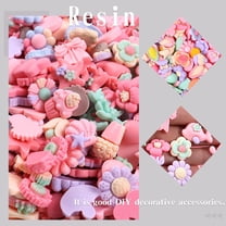 WRITWAA 50pcs Adorable Craft DIY Decor Resin Jewery Making Charms Pink Decoration