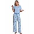 thumbnail image 4 of DAKIMOE Womens Pajama Sets 2 Piece Sets for Women Summer Sets Short Sleeve Pajamas Lounge Set Casual Sleepwear Loungewear PJS, S-XXL, 4 of 9