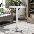 thumbnail image 2 of 23.6" Round Bar Table, Adjustable Height Bar Table, Modern Cocktail Bar Table with MDF Top and Metal Base, Bistro Pub Table Suitable for Café, Kitchen Island, Bar Counter, White, 2 of 7