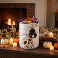 thumbnail image 7 of Large Skull Decor Halloween Candy Bucket Holder Bowl, Halloween Candy Bucket, Halloween Party Candy Bowl, Black Plastic Cauldron With Skeletons For Indoor/Outdoor Home/Kitchen Decoration, 7 of 7