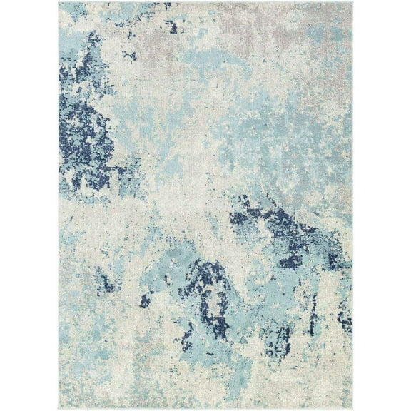 Mark&Day Outdoor Area Rugs, 7x9 Giswil Modern Indoor/Outdoor Aqua Area Rug (6'11" x 9')
