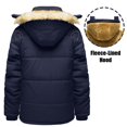 thumbnail image 2 of TACVASEN Men's FLeece Lined Jacket with Hood Water Resistant Windproof Warm Thicken Winter Parka Coat with 6 Pockets, Navy, S, 2 of 6