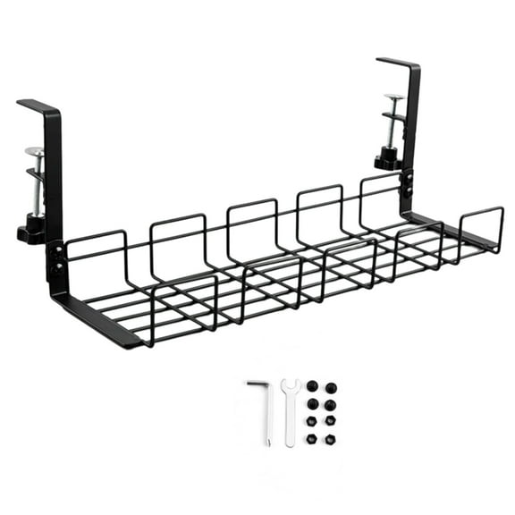 Yammee Desk Mount Shelf Under Desk Cable Management Rack For Streamlines Workspaces
