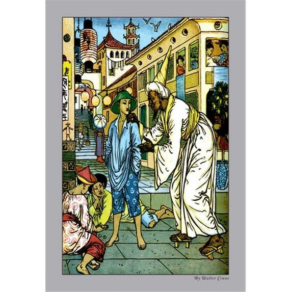 Buy Enlarge 0-587-09787-6P12x18 Aladdin Accosted By Magician- Paper Size P12x18