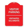 thumbnail image 1 of SignMission A-DES-RW-1824-24300 18 x 24 Po Signe de la Série Designer - Signe de Stationnement Réservé Bilingue Parking Visiteurs Solamente&44; Rouge & Blanc, 1 of 1