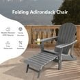 thumbnail image 5 of Costway Patio Folding Adirondack Chair HDPE All-Weather Pull-Out Ottoman Gray, 5 of 9