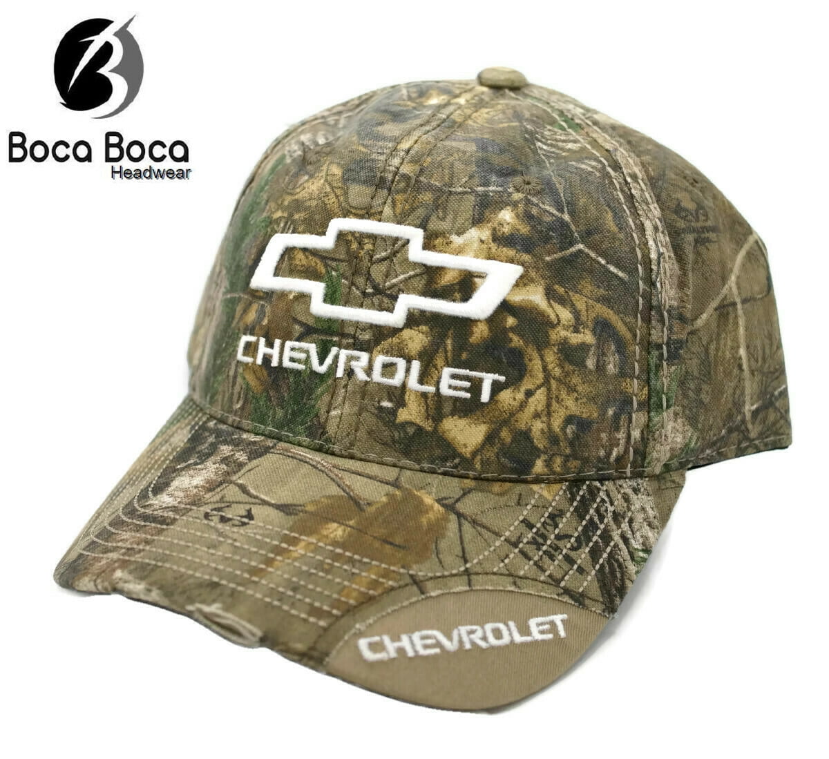 Hat - Chevrolet RealTree Edge Camouflage Ball Cap Distressed Bill FREE SHIPPING