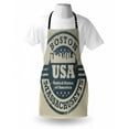 thumbnail image 4 of Boston Apron, Passport Stamp Inspired Grungy of USA Massachusetts with Stars, Unisex Kitchen Bib with Adjustable Neck for Cooking Gardening, Adult Size, Blue Dimgrey, by Ambesonne, 4 of 4
