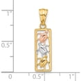 thumbnail image 4 of 14K Two-Tone With White Rhodium Polished Turtles Rectangle Pendant (Width 7) (Length 17) - Jbsp, 4 of 5
