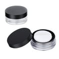 thumbnail image 1 of EeaseCA 2pcs 10g Empty Powder Case Round Elastic Mesh Loose Powder Container Makeup Case with Powder Puff (Black), 1 of 7
