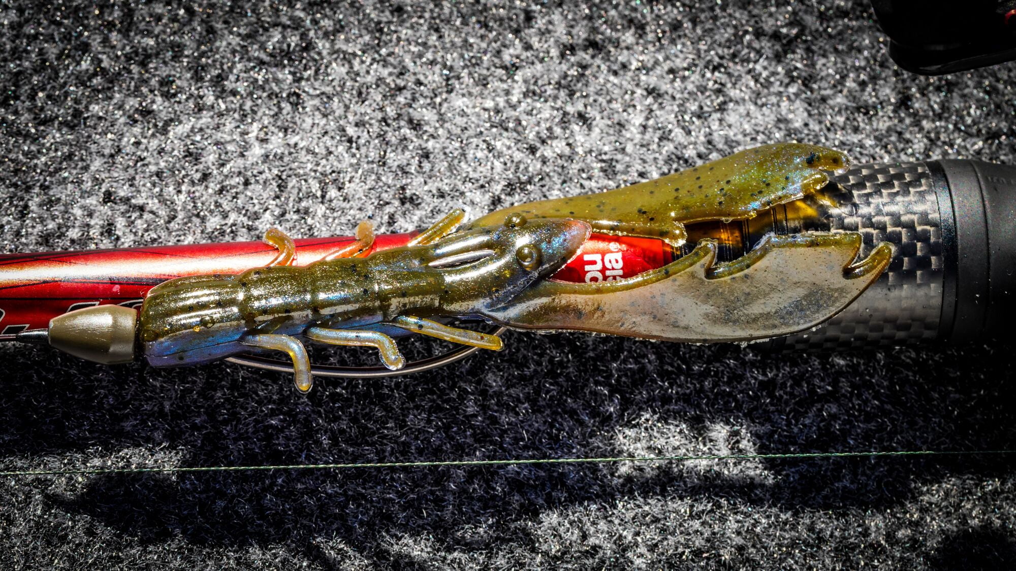 Powerbait Chigger Craw Soft Bait 4" Length, Pmpkin Green Fleck, Per 9 1307368