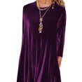 thumbnail image 2 of Gvmfive Women Plus Size Casual Long Sleeve Round Neck Velvet Maxi Dress, 2 of 3
