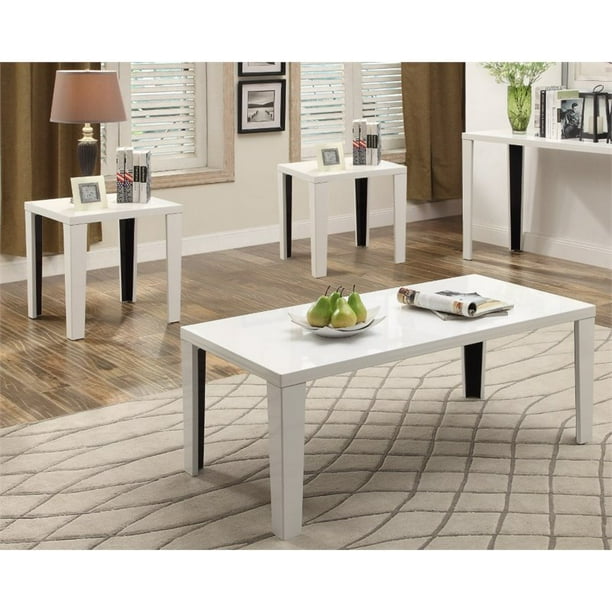 Furniture Of America Johnsey 3 Piece Wood Coffee Table Set In White Com Furniture Of America Johnsey 3 Piece, 3 Piece White Marble Coffee Table Set