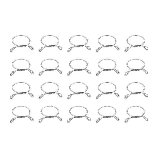 Unique Bargains Fuel Line Hose Clips, 20 Pack 22mm 304 Stainless Steel Single Wire Tubing Spring Clamps (Silver)