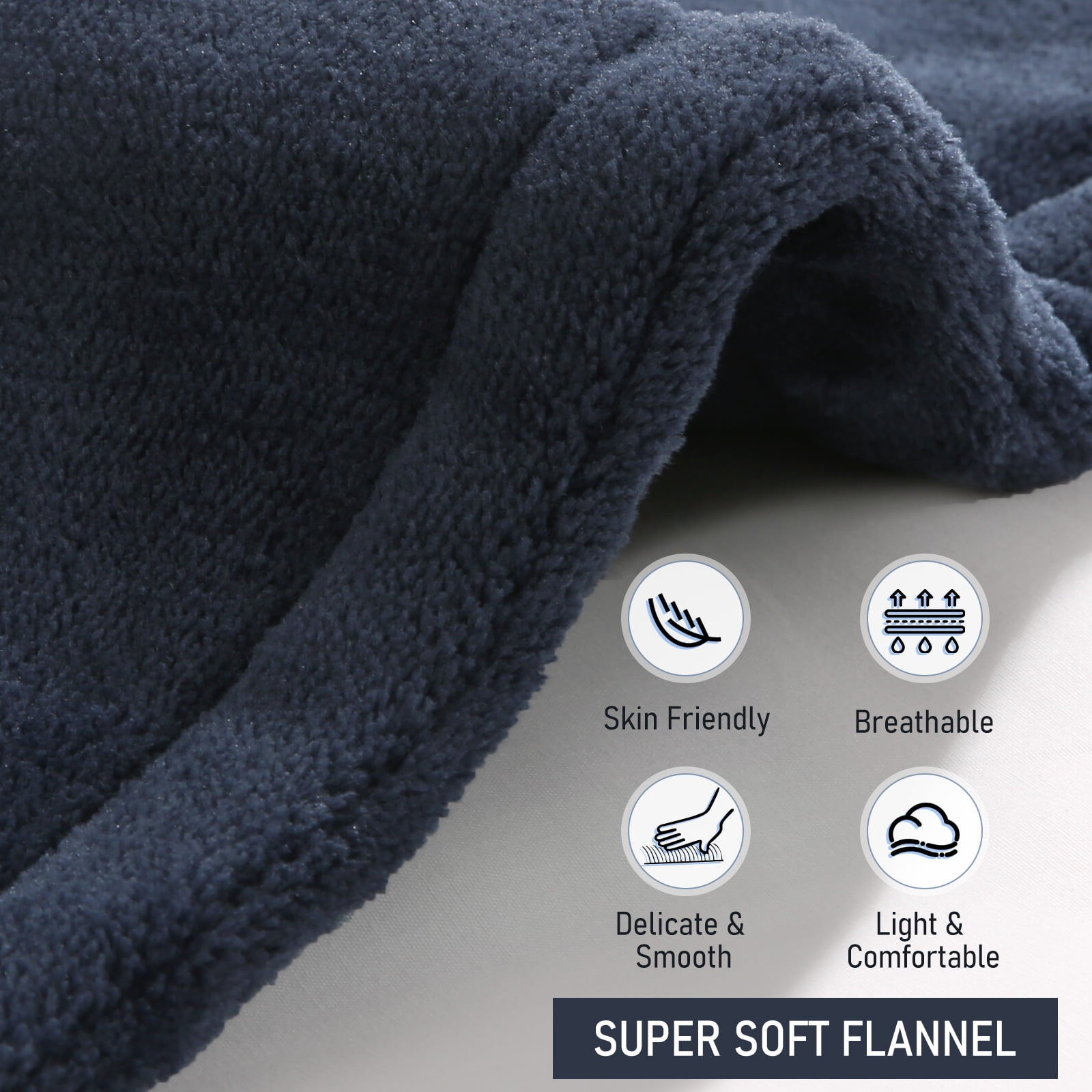 Widen Heating Pad for Shoulder & Back with 4 Heating Levels, 2H Auto-off, for Neck, Back Stress Relief, 25" x 26", Dark Blue
