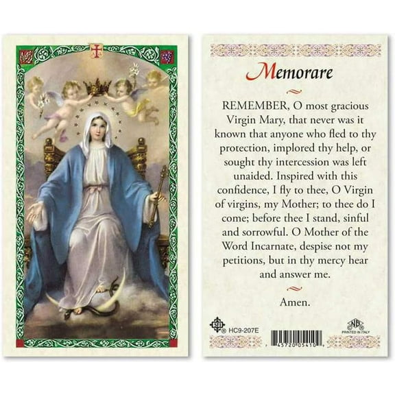Gigi's Classy Kids Memorare Virgin Mary Laminated Prayer Cards, 25 Pack