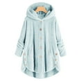 thumbnail image 2 of Womens 2022 Winter Long Sleeve Solid Fuzzy Fleece Open Front Hooded Cardigans Jacket Coats Outerwear with Pocket, 2 of 3