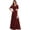 Burgundy, variant on Women's Chiffon Mother‑of‑the‑Bride Dress, Flutter‑Sleeve A‑Line Formal Evening Gown