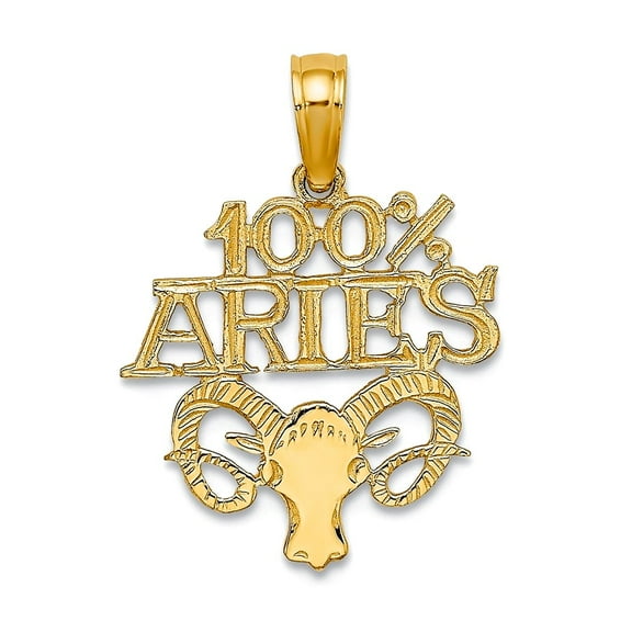 14k Yellow Gold Polished 100% Aries Pendant Necklace 19x14.6mm Wide Pendant for Women - .6 Grams