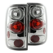 Spec-D Tuning Chrome Housing Clear Lens Tail Lights Compatible with Ford F150 2004-2008 L R Pair Taillight Assembly