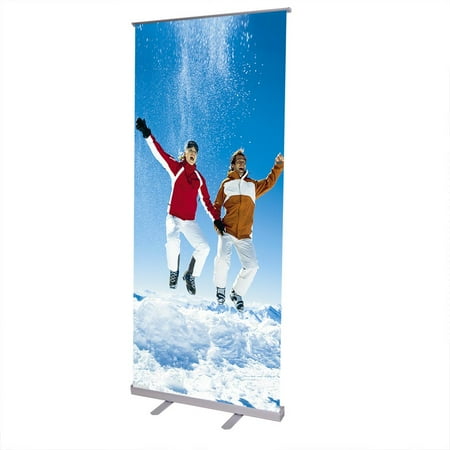InstaHibit Economy 32x79" Adjustable Height Retractable Roll up Banner Stand Trade Show Telescopic Sign Holder