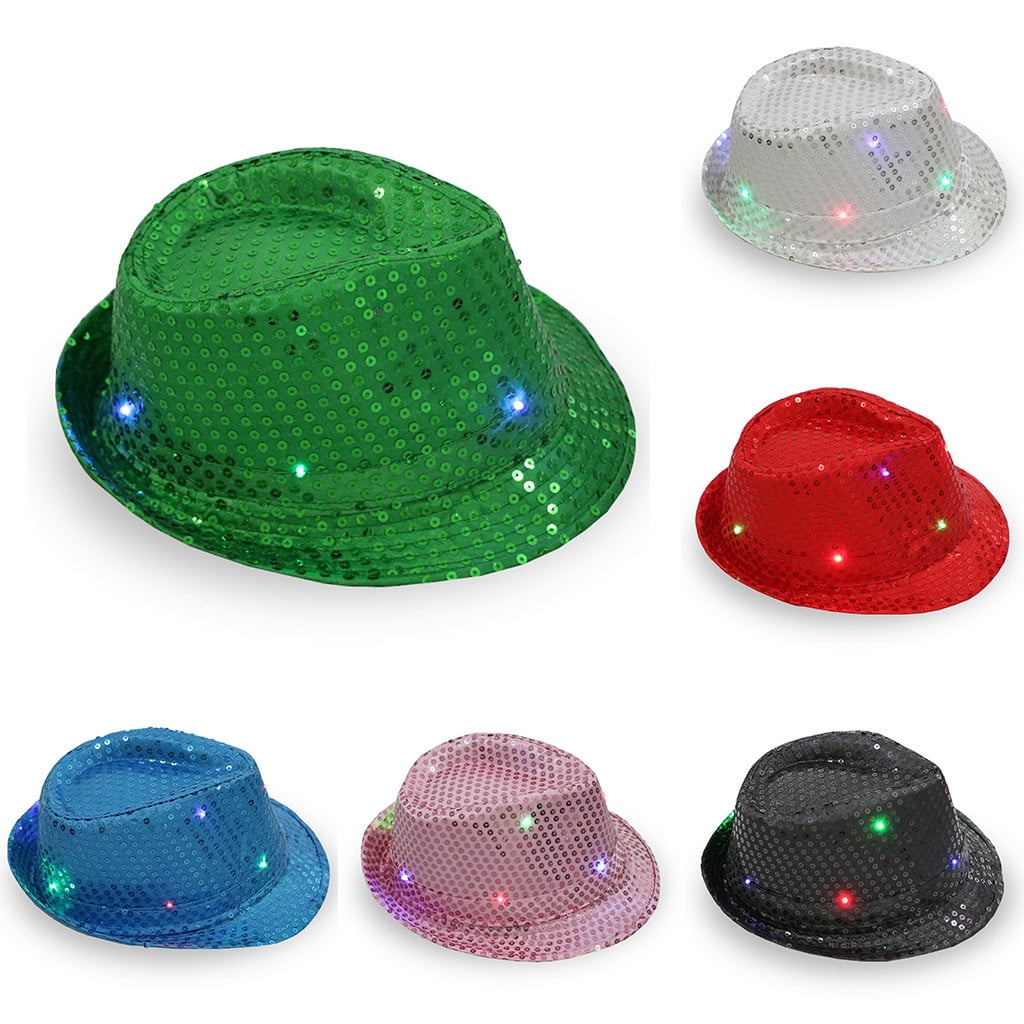 Foraging dimple Flashing Light Up Led Colorful Sequin Unisex Fancy