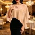 thumbnail image 2 of jiaxiM Women Chiffon Sheer Cape Poncho Top Shawl Wraps for Evening Dress Capelets Beach Cover Up Wedding Party, 2 of 4