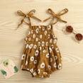 thumbnail image 4 of TOOYOU Girls Romper Kids Strap Print Floral Sleeveless Jumpsuit Holiday Pajama Playsuit Bodysuits For Toddler ,Size 0-6 Months Brown, 4 of 4