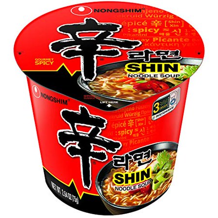 Nongshim Shin Noodle Soup Cup  Gourmet Spicy Flavor  2.64 Ounce (Pack of 6)