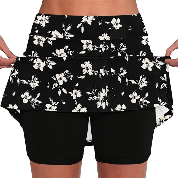 Pantalones de Yoga de Cintura Alta con Bolsillos Pantalones Cortos Casuales de Impresión Elástica para Mujeres