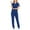 Blue, variant on SCSAlgin Scrub Set for Women V-Neck Scrub Top & Jogger Pants Medical Uniform Suits with Pockets