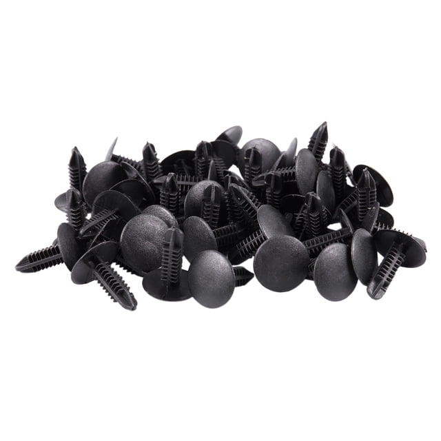 5mm x 5mm Hole Dia Black Plastic Rivets Fastener Push Clips 48 Pcs,48 x Plastic Rivet Fastener,Black