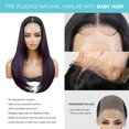 thumbnail image 2 of GLAM21USA HD LACE Front Wig Straight 13X6 Deep Transparent Lace Frontal Wigs 23 Inch Human Hair & Synthetic Master Blend Swiss Lace Curly Long Wig - Athena (OET1B/PURPLE), 2 of 6