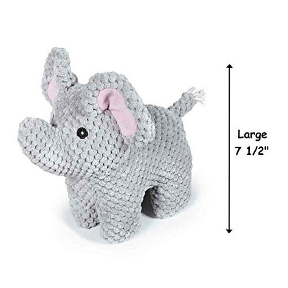 Pachyderm Pals Jouets pour Chiens Éléphant Rugissant en Velours Côtelé - Choisir la Taille (Grand - 7 1/2 Pouces)