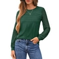 thumbnail image 3 of UVN Blouses for Women Dressy Lace Pleated Tunic Tops Casual Long Sleeve Fall Shirts, 3 of 9